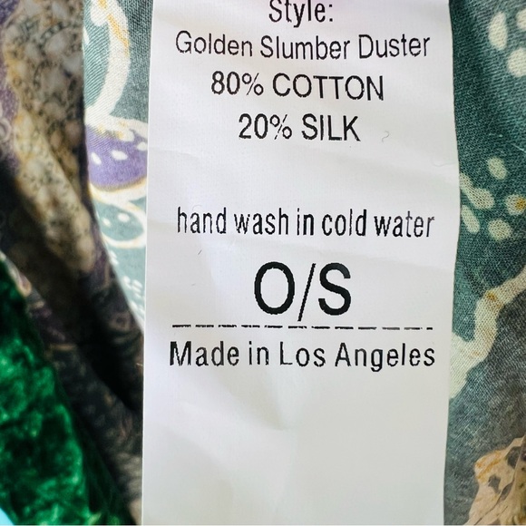 JADED GYPSY SILK VELVET GREEN  DUSTER NWOT - Picture 5 of 15